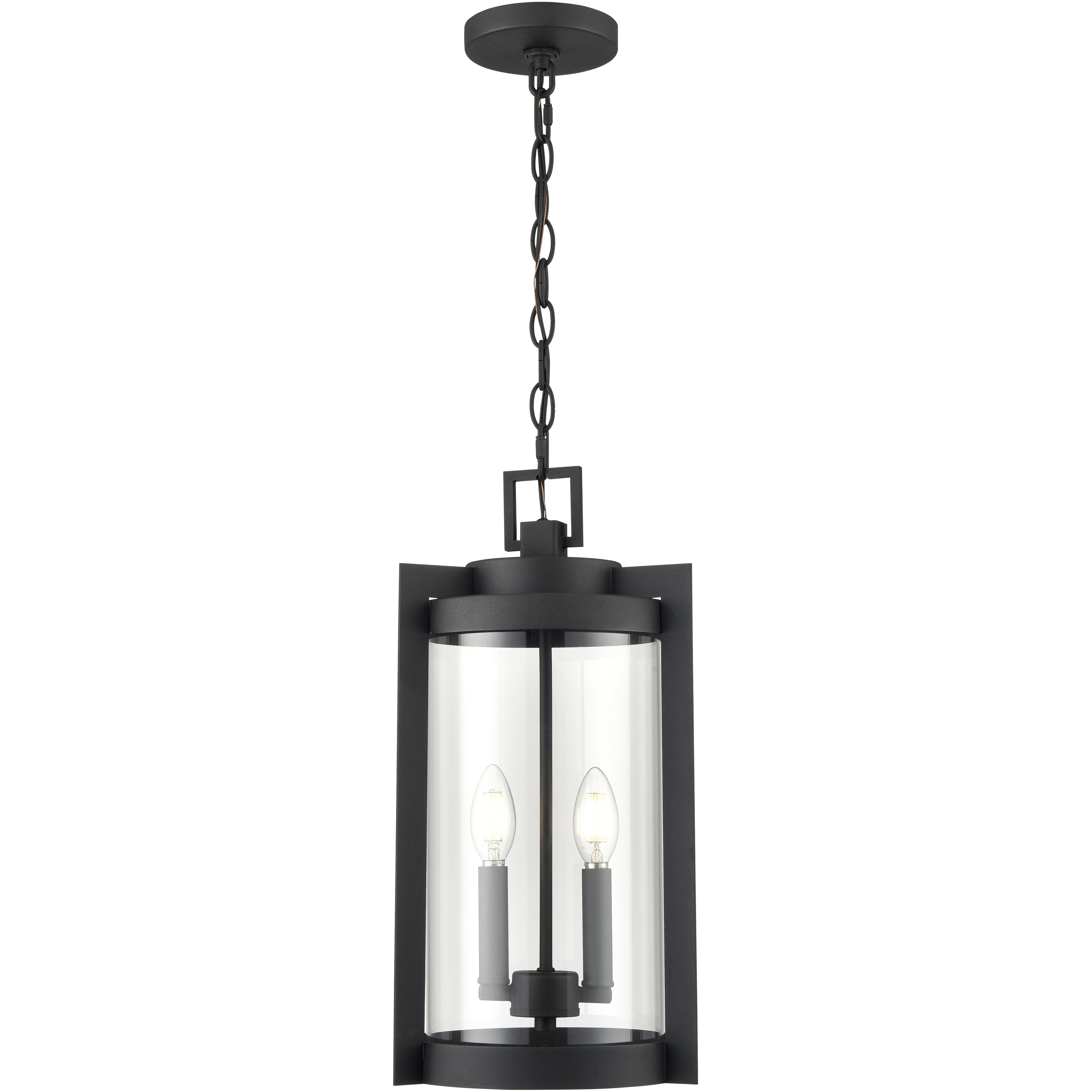 Ellway 2 Light 9.75 inch Textured Black Outdoor Hanging Lantern